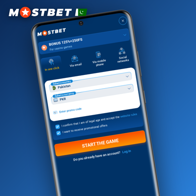 Mostbet account creation via linked social network profiles shown as connected circular icons