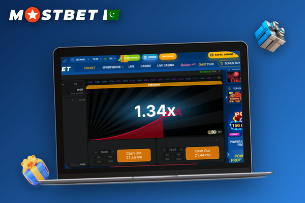 Player using Mostbet Aviator game with a flat staking strategy on a laptop notepad