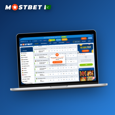 Mostbet betting app tile for live cricket and football in-play markets in Pakistan
