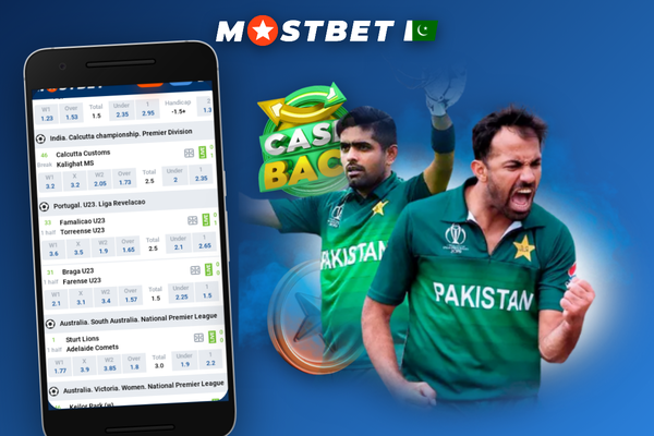 Android and iPhone showing Mostbet official website app home screen with orange CTA