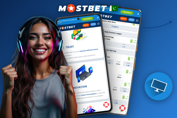 Pakistani rupee notes and dollars beside a Mostbet pk multi-currency balance screen