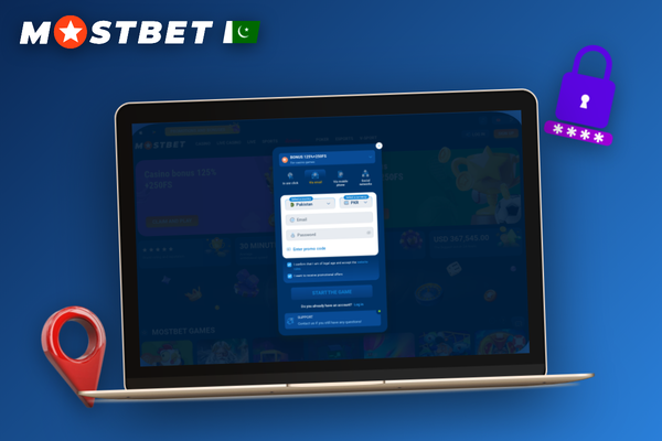 Mostbet register online displayed on a laptop and smartphone side by side in a studio setting